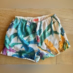 Free People tropical sequin resortwear shorts floral NWT